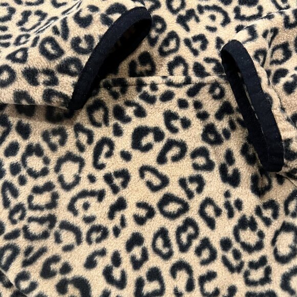 Susan Graver Cheetah Print Fleece 1/4 Zip Top, Tan Black, M - Picture 6 of 8